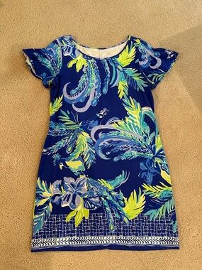 Lilly Pulitzer Blue Tropical Print Shift Dress